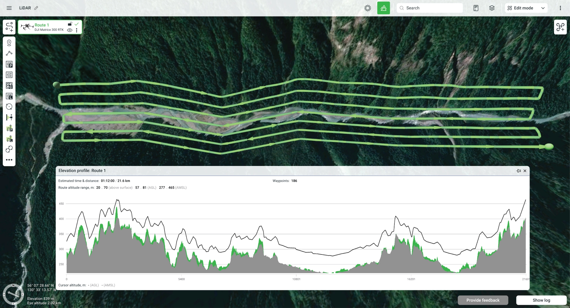 Custom DEM Import, Terrain Following, Fully Offline.