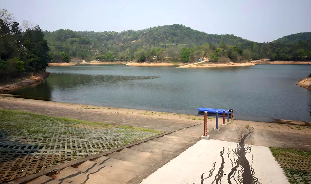 Reservoir site in China used for UAV-based large-depth GPR bathymetry tests.