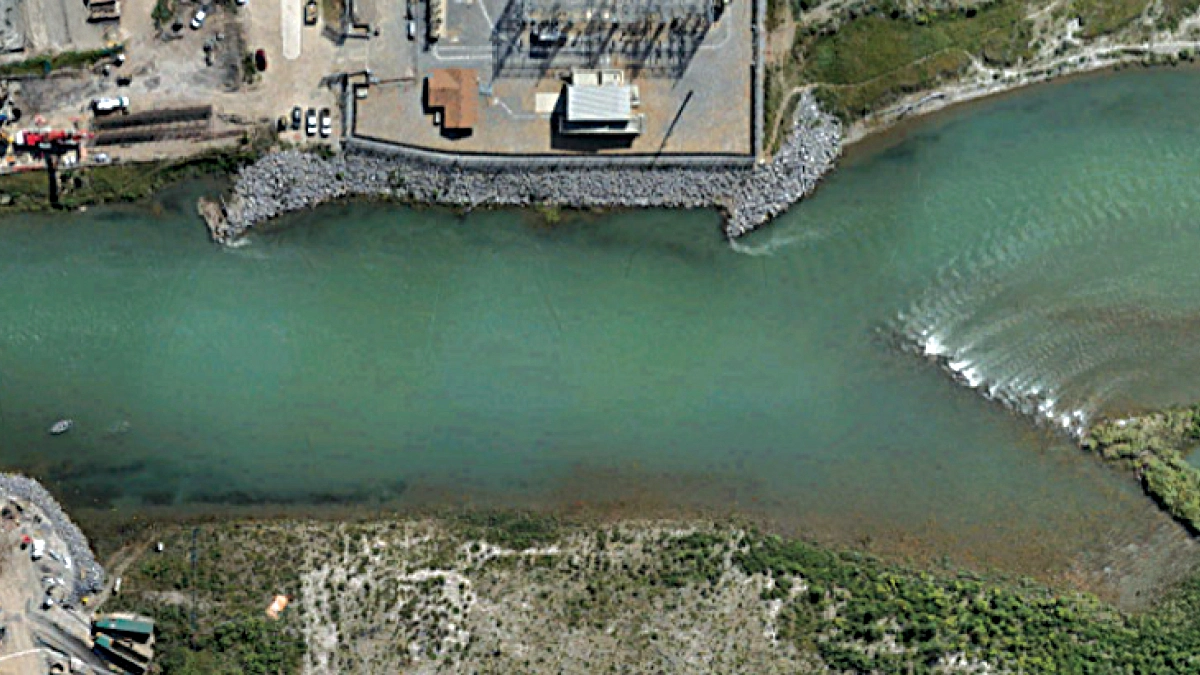Map showing UAV bathymetry survey location on the Bow River in Calgary.