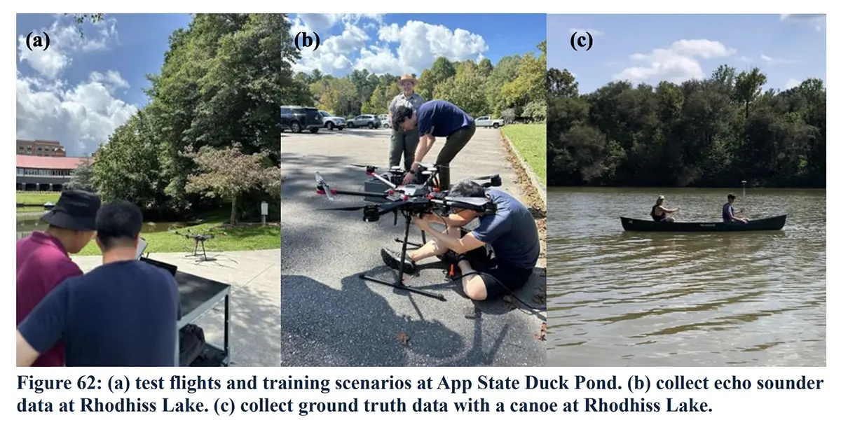 field operations Pilots monitoring a flight at the App State Duck Pond