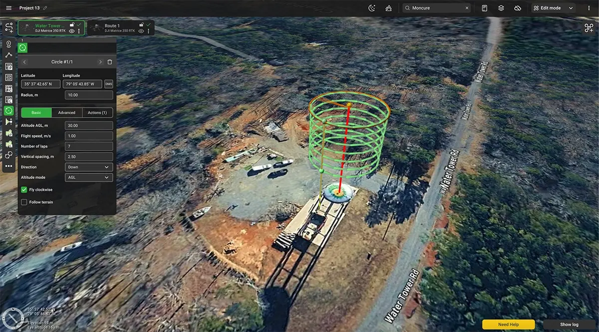 How UgCS automates water tower inspection mission planning