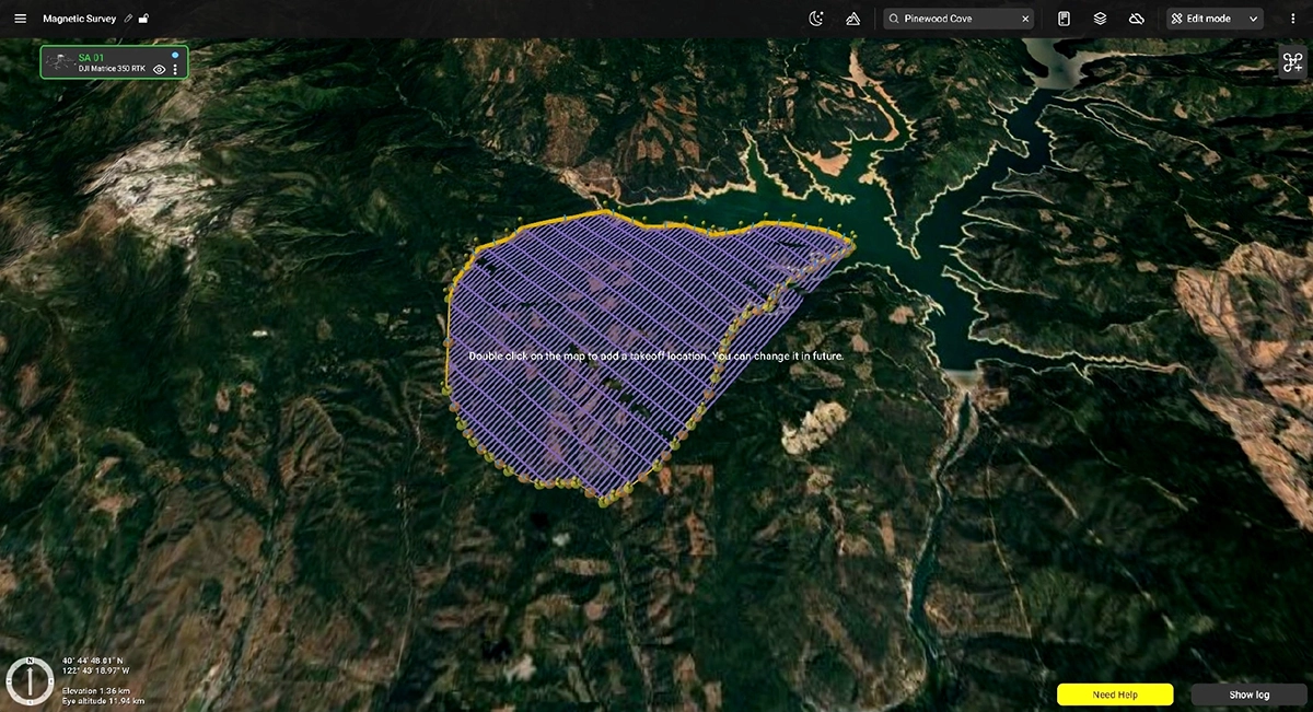 adding take-off location to drone magnetometer survey plan in UgCS