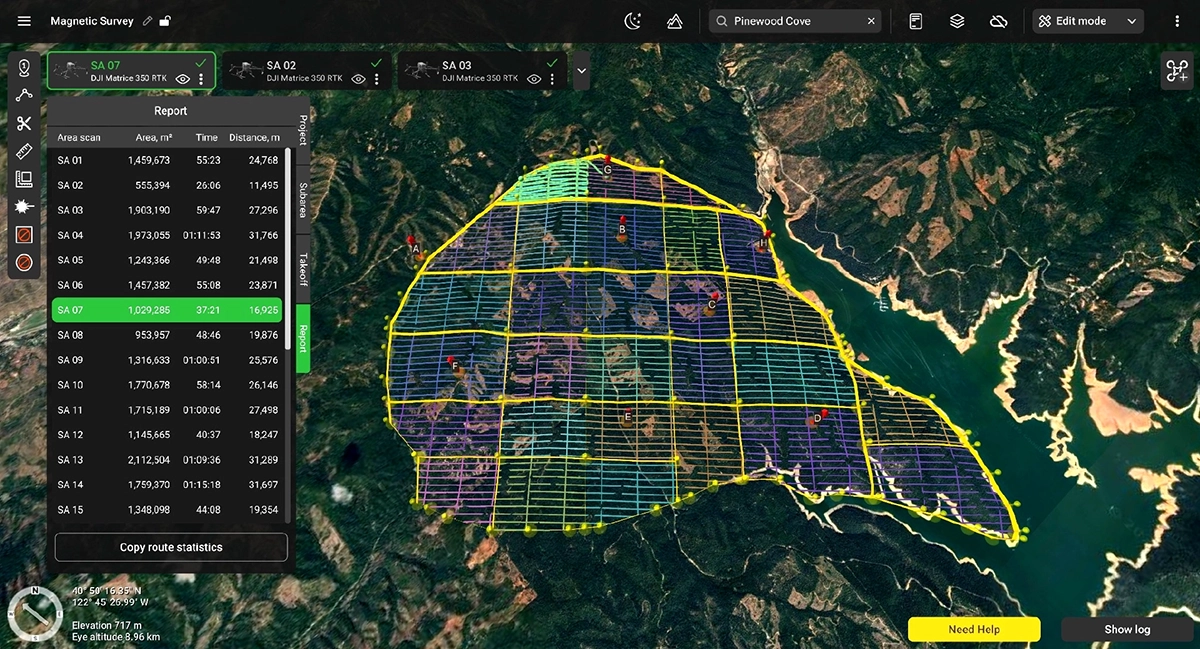 Optimizing take-off points and flight time in UgCS for magnetic survey missions