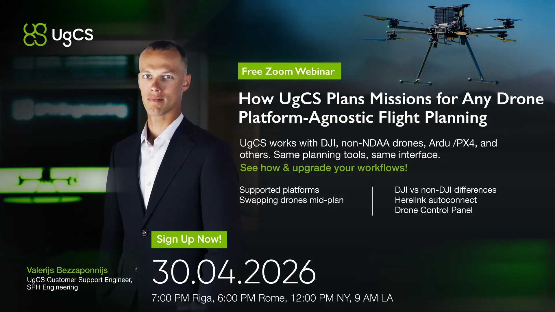 Zoom Webinar: How UgCS Plans Missions for DJI, ArduPilot, PX4, and others.