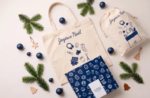 Détail d'un cadeau de fin d'année personnalisé