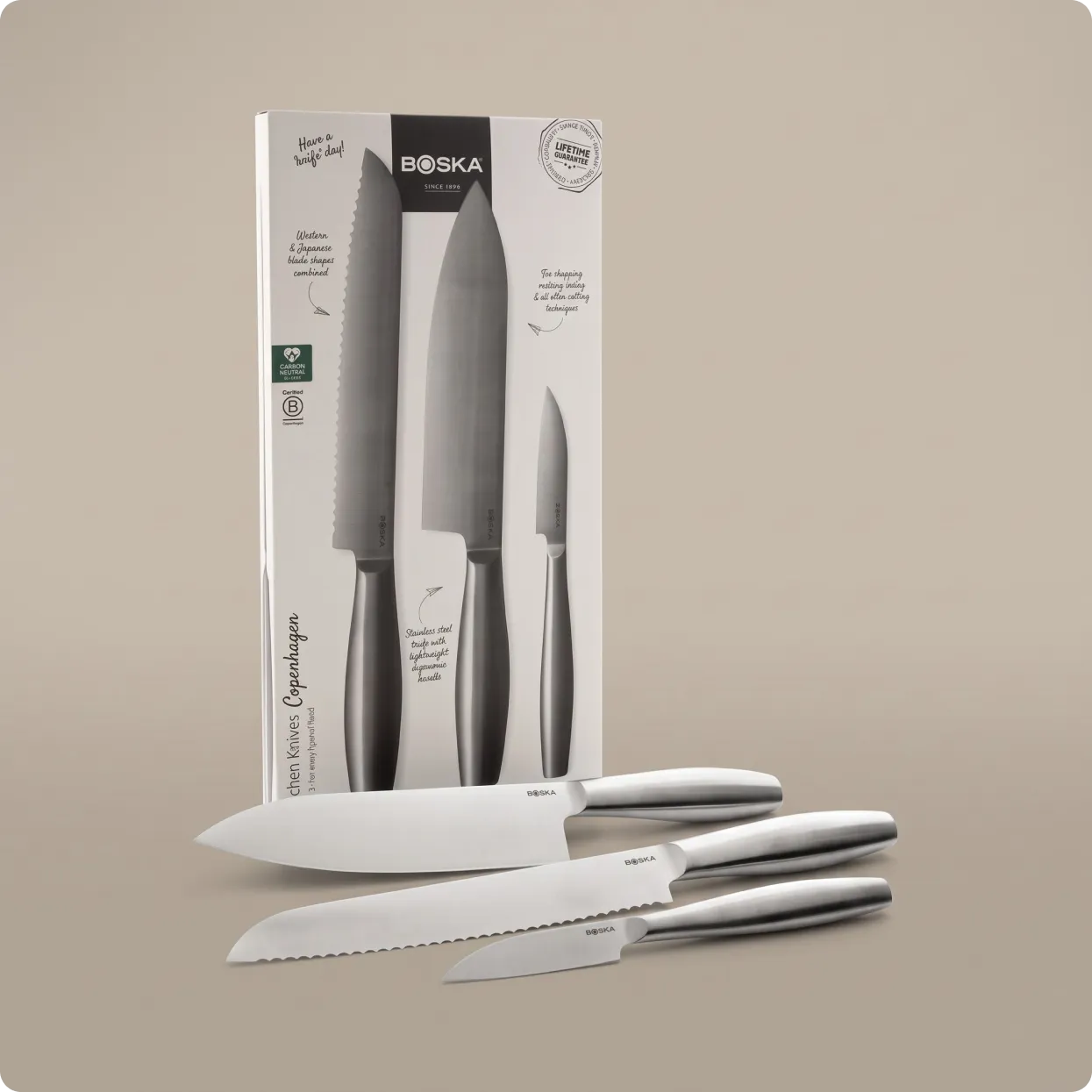 Set de 3 couteaux de cuisine Boska personnalisé
