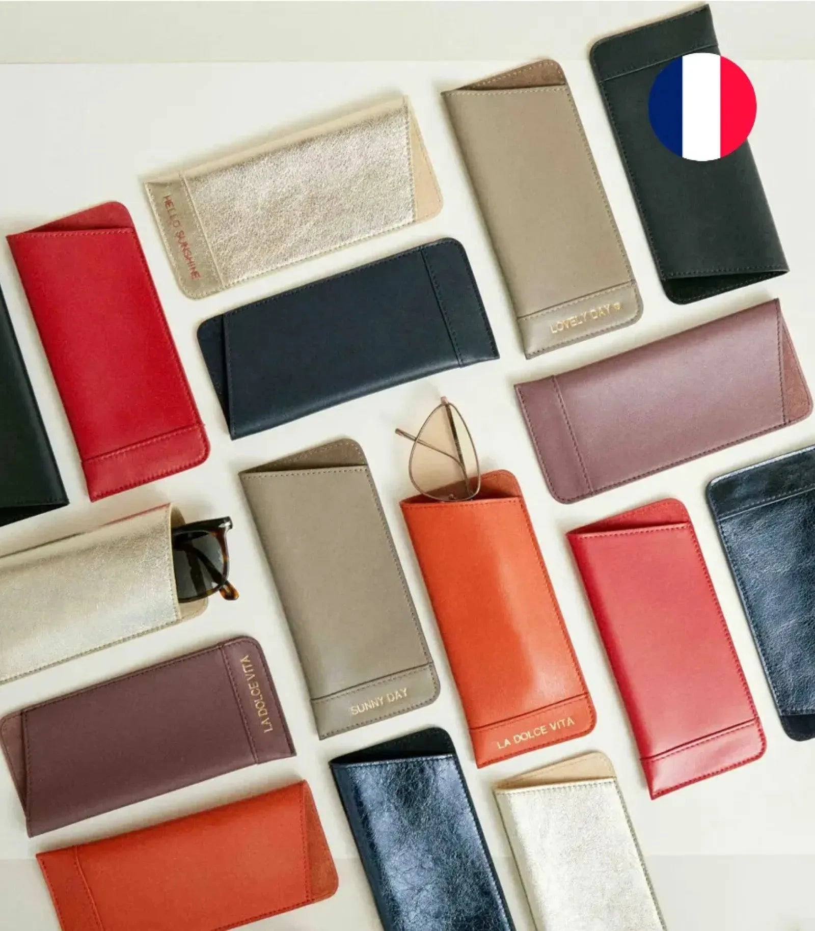Étui à lunettes en cuir