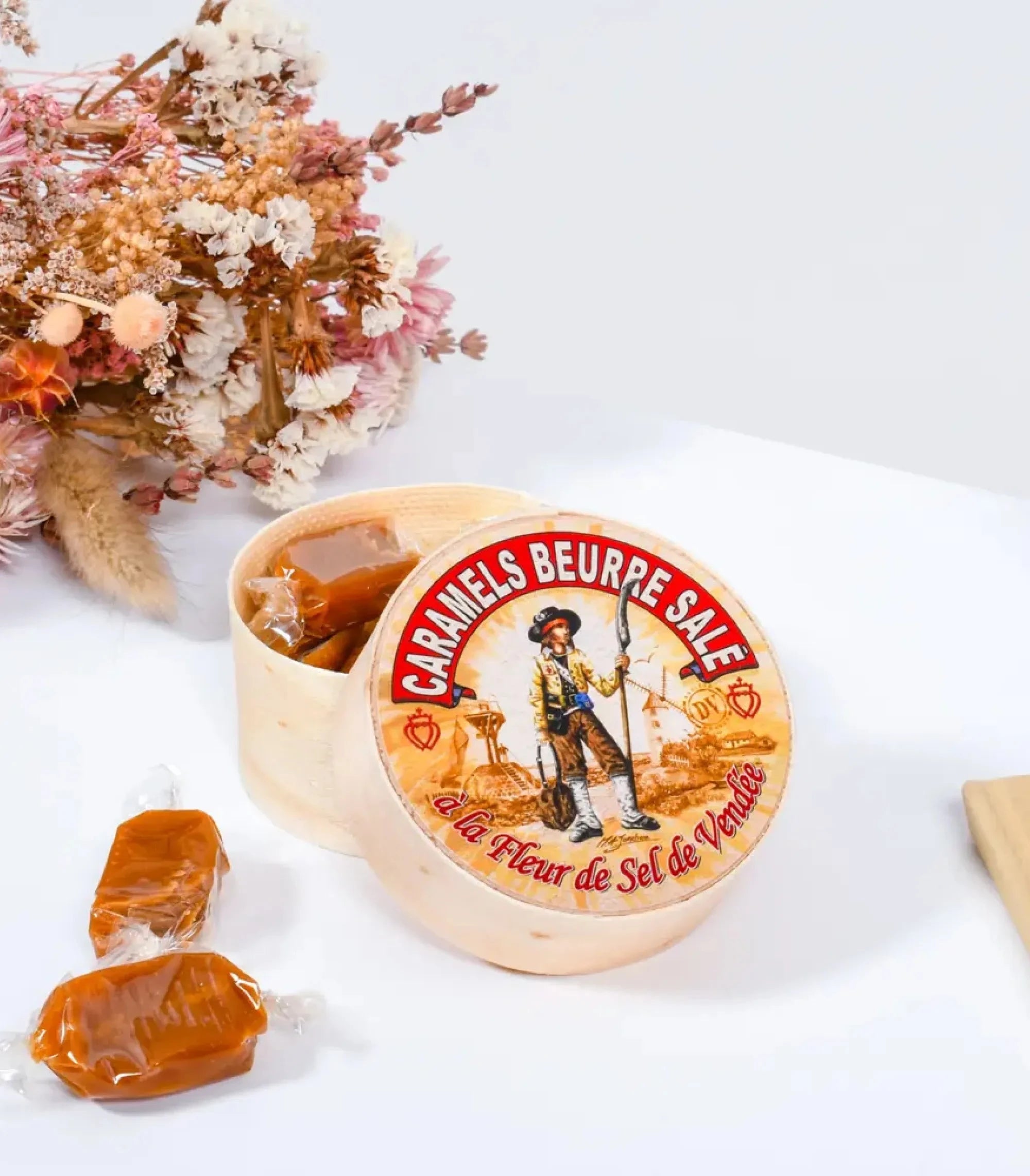 Boîte avec caramels au beurre salé personnalisée