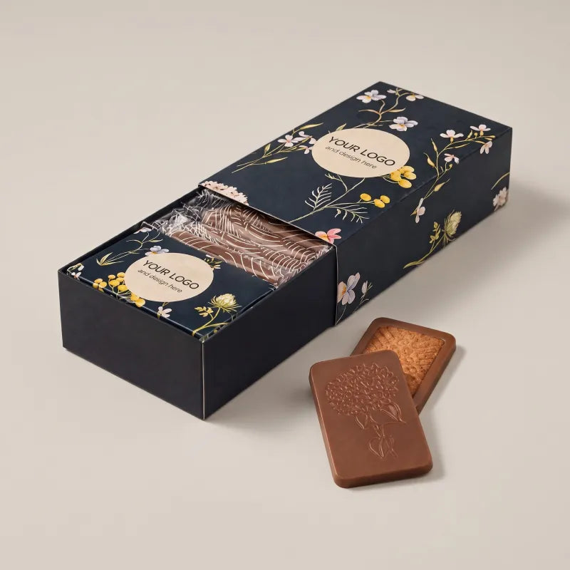 Boîtes de biscuits chocolatés personnalisées