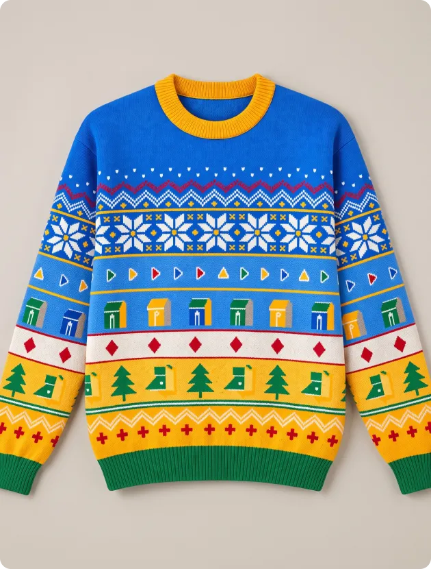 Pull de Noël tricoté - Fabriqué en Europe