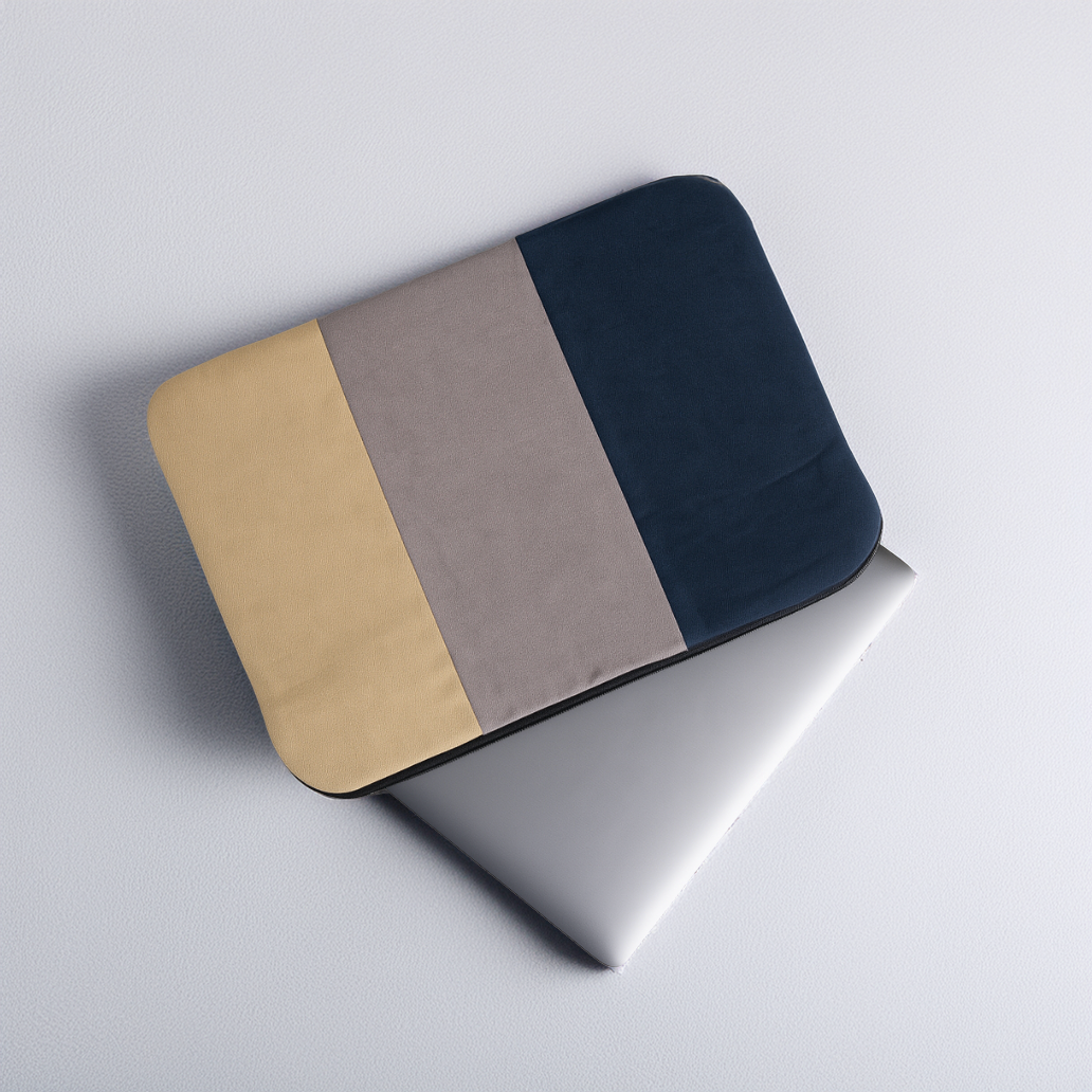 Pochette d'ordinateur en jean upcyclé, cadeau d'entreprise écologique