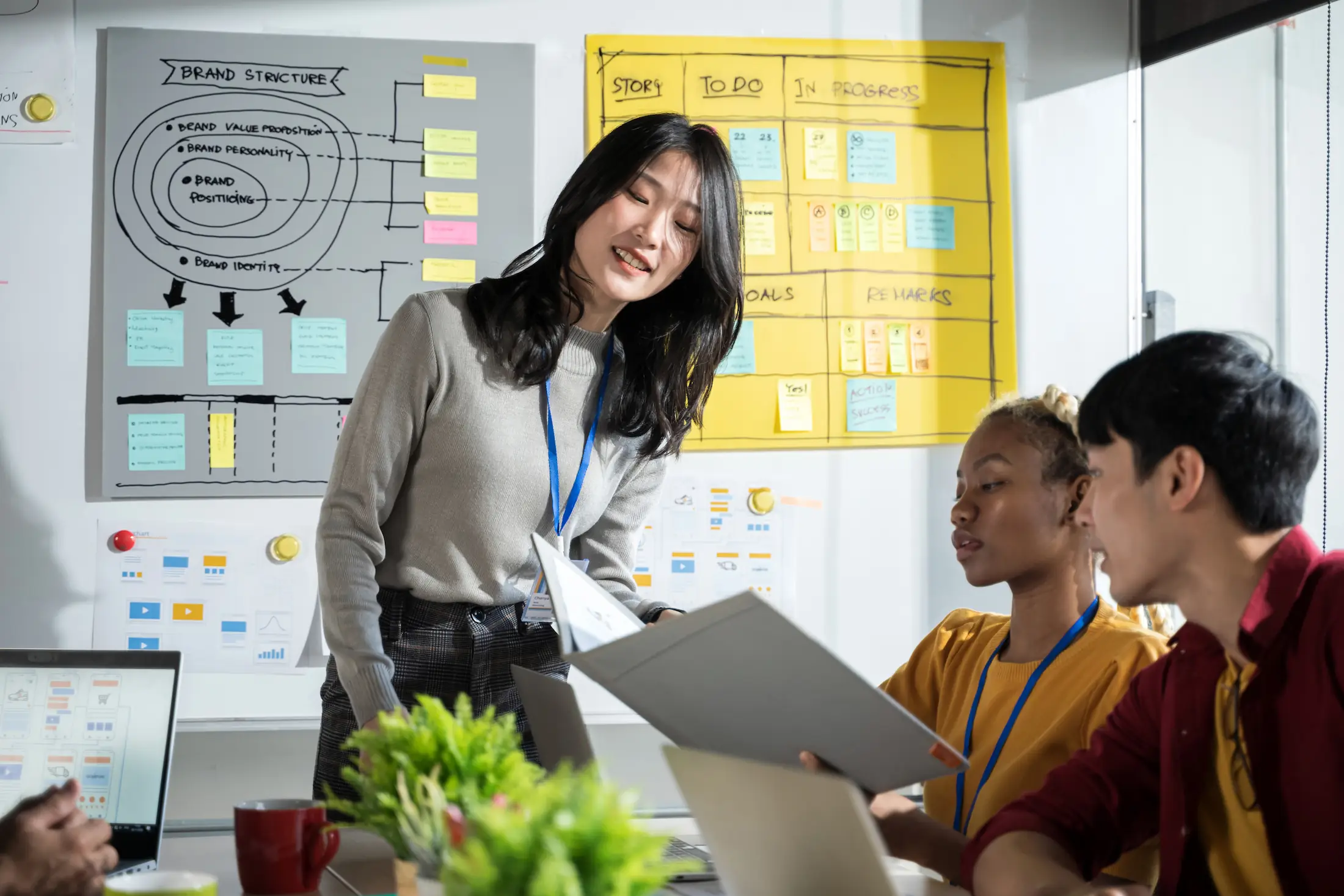 woman helping class with career planning
