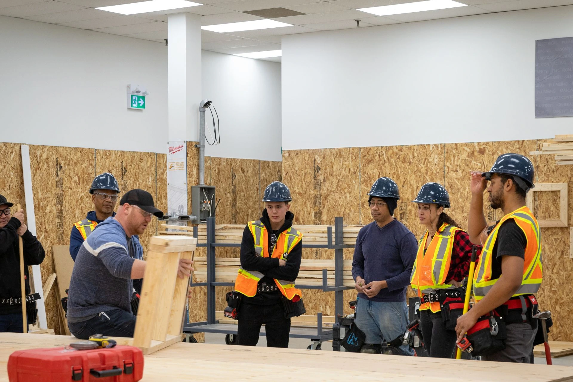 A class of aspiring electrical apprentices