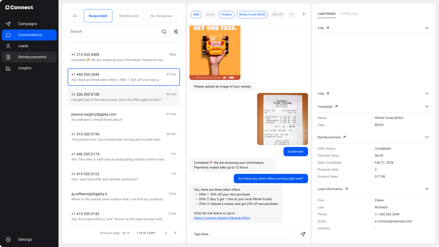 Consumer scanning a product QR code with their smartphone