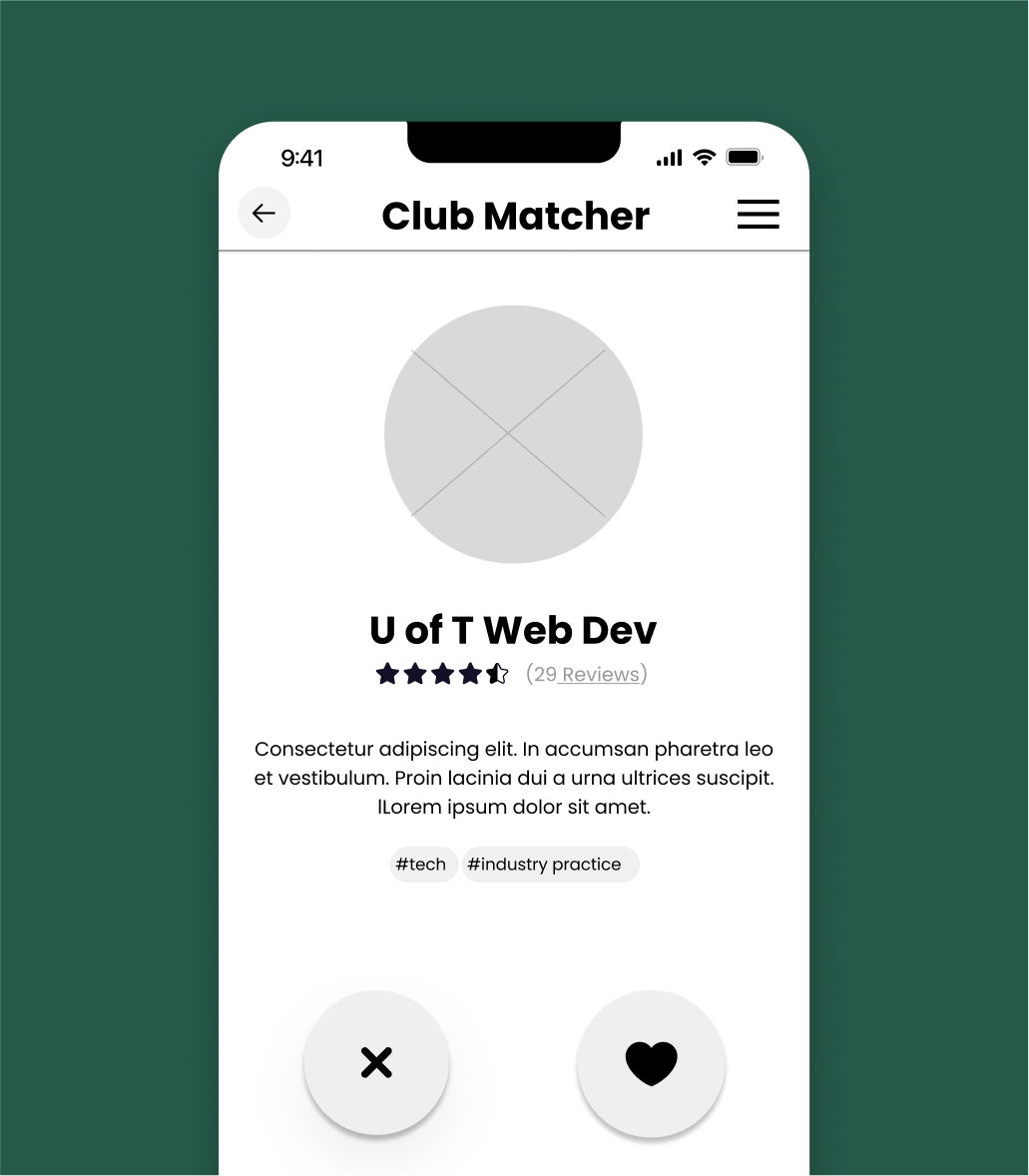 Improved wireframe with no popup