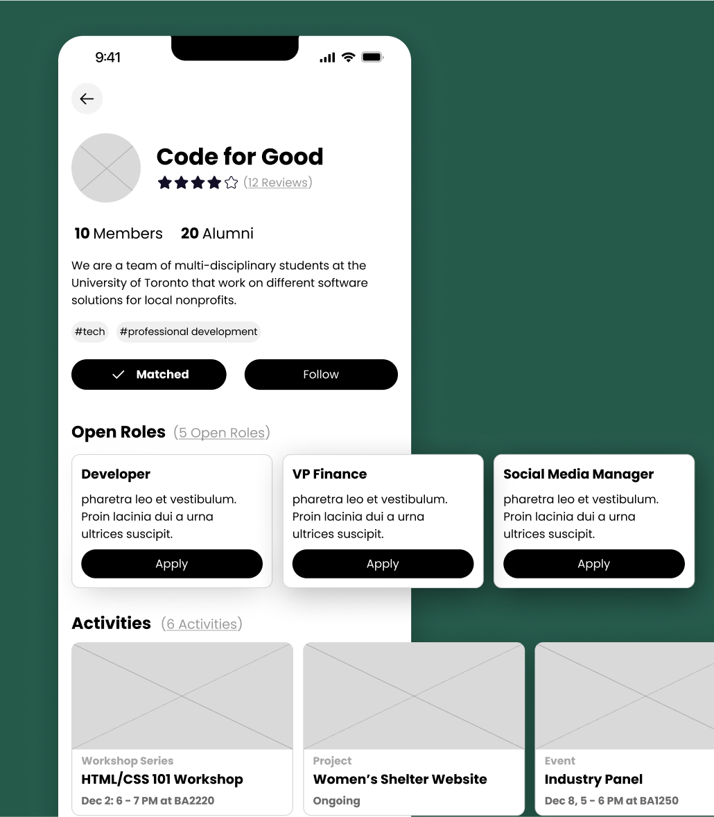 Improved wireframe with less buttons