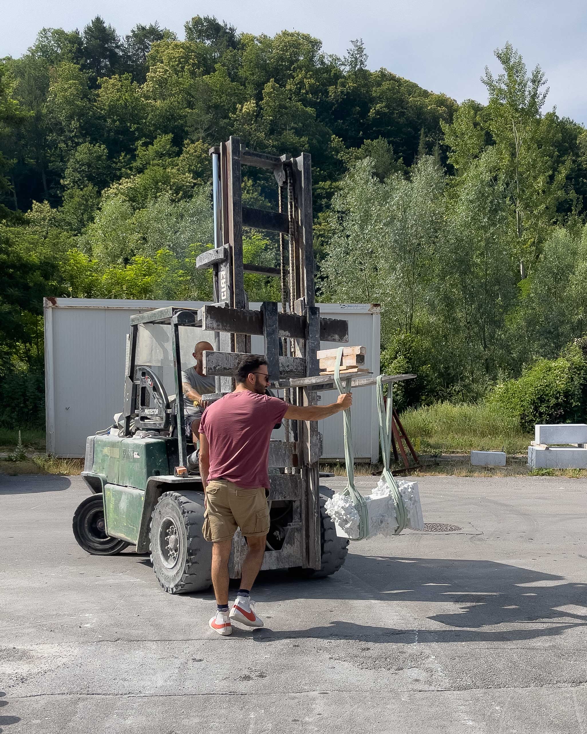 transporting "The Foragers" at Garfagnana Innovazione Studio