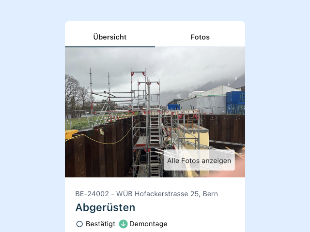 Baustellenfotos und Projektdokumentation im Gerüstbau mit Caturix