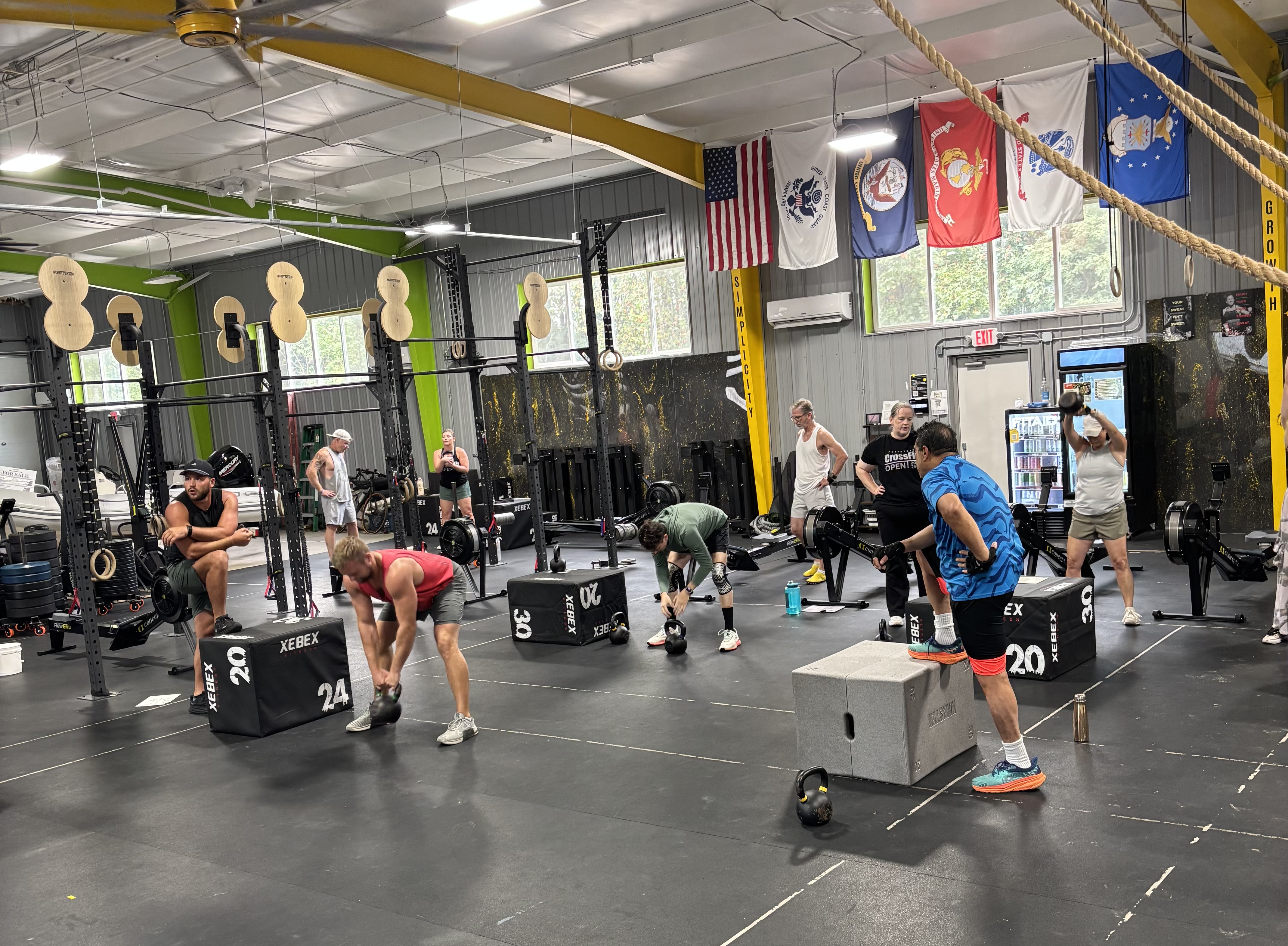 Barbell in gym