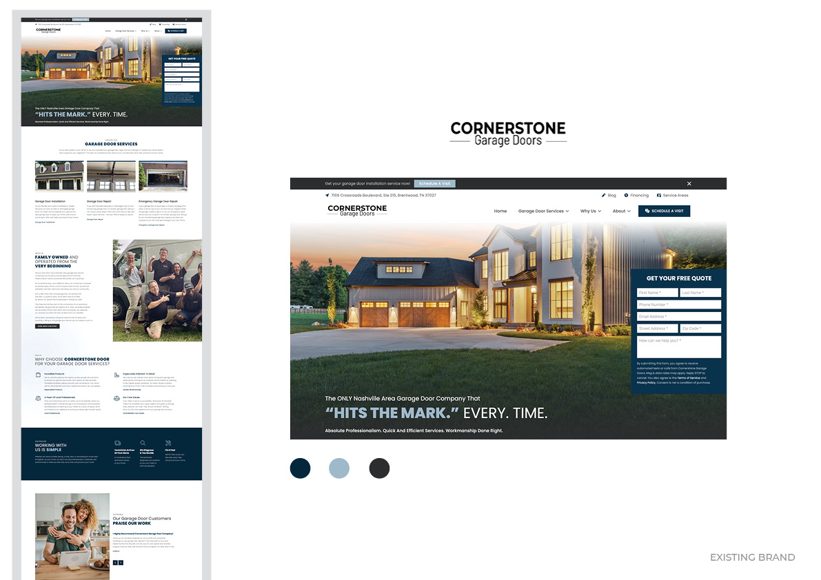 Original Cornerstone Garage Doors brand