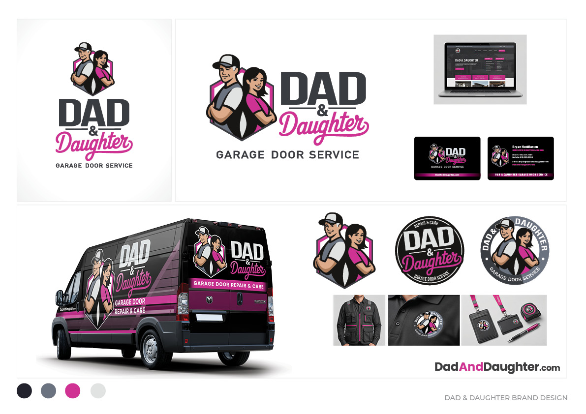 Dad & Daughter brand design — logo, livery, and collateral