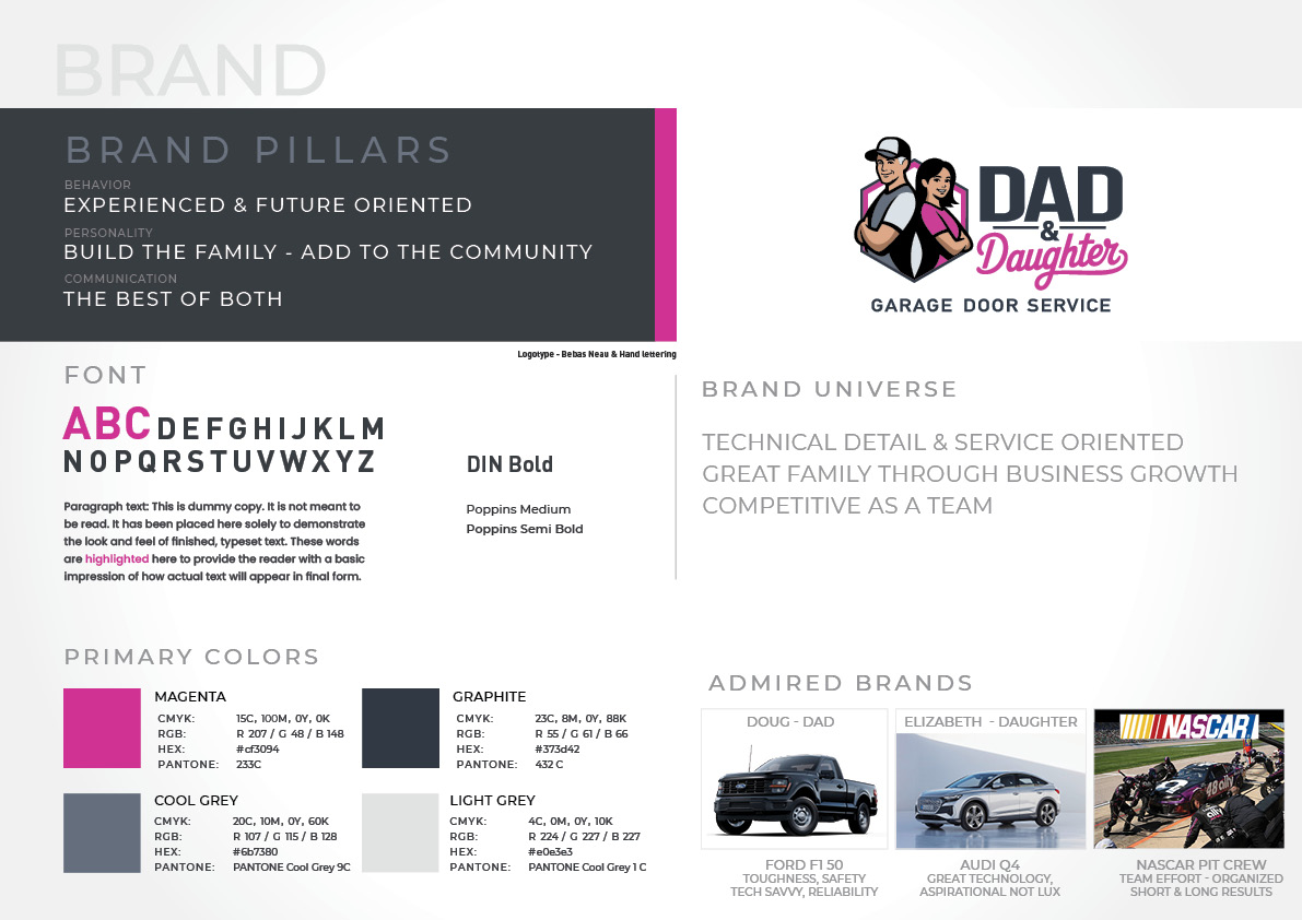Dad & Daughter 1-page brand universe