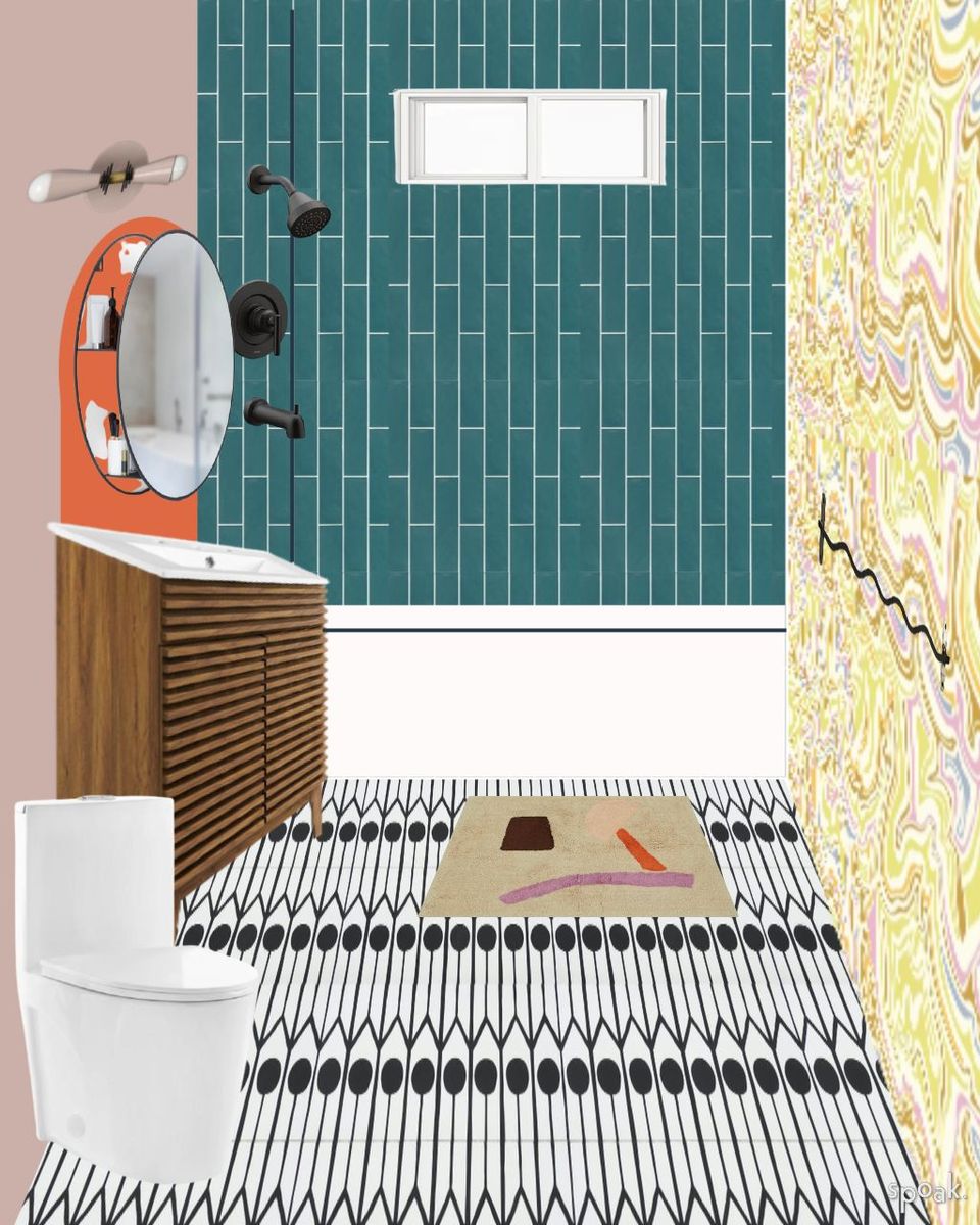 colorful bathroom tile