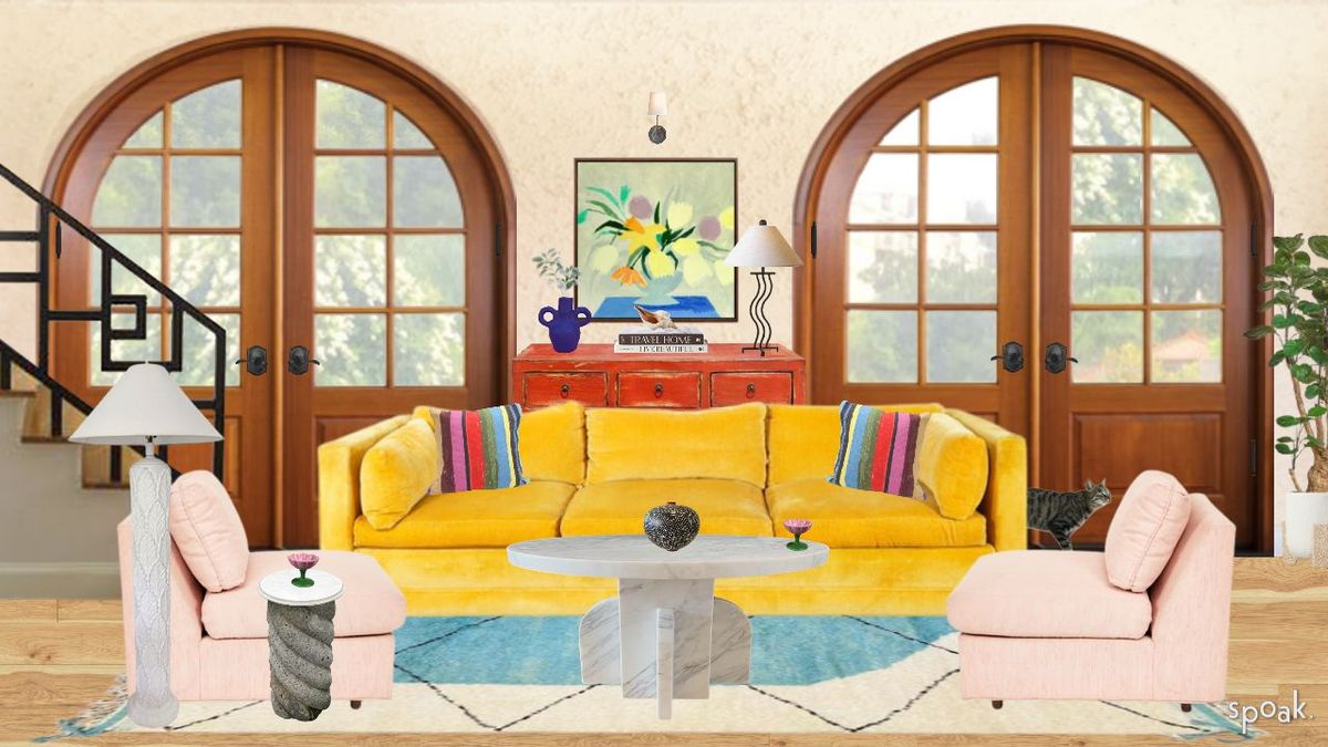 yellow living room design