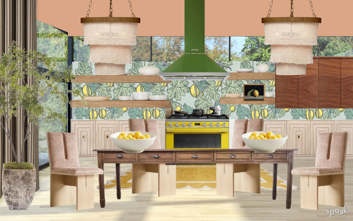 colorful yellow lemon kitchen