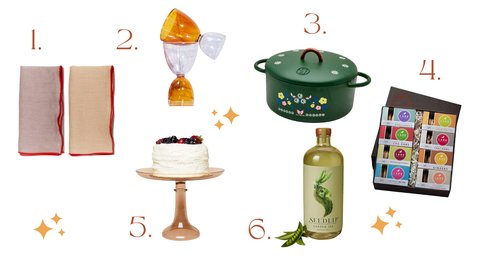 Dinner party and hosting essentials like soft linens, decorative glasses, and more