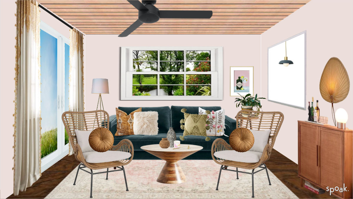 pink cozy cottage room