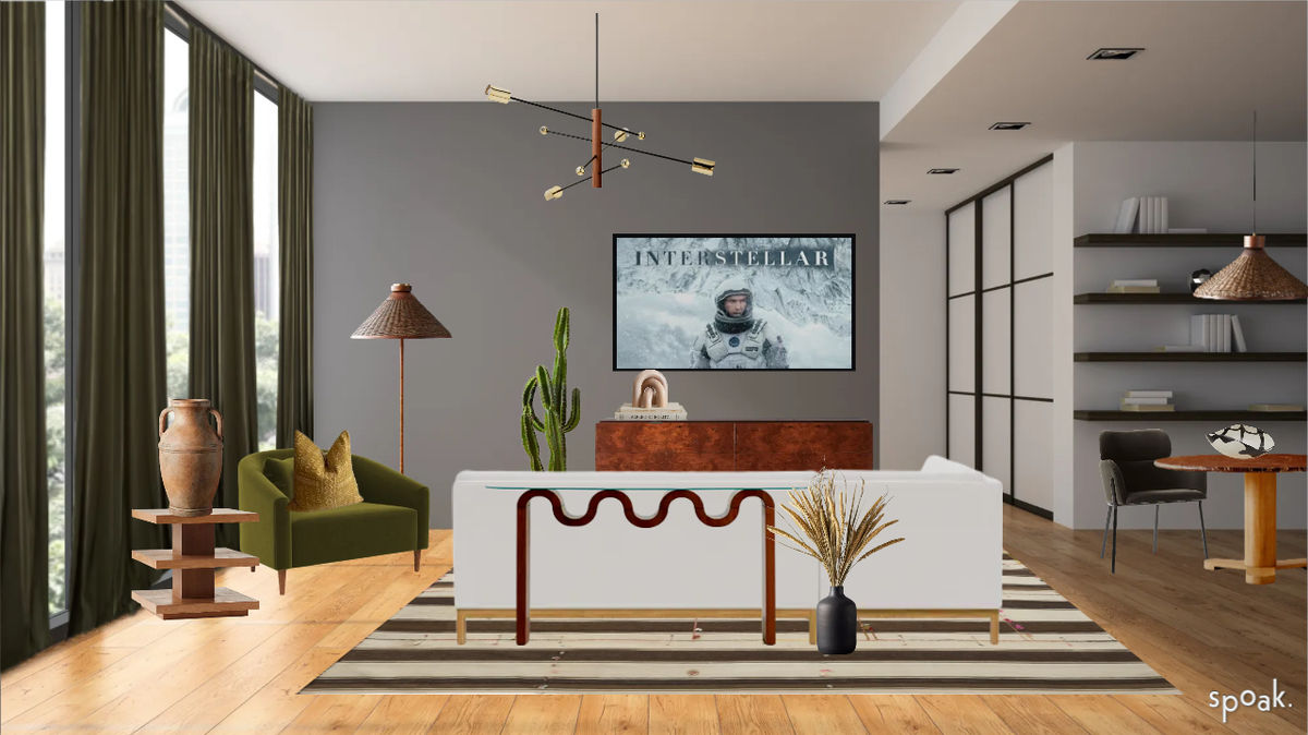 dark and modern interior design living room