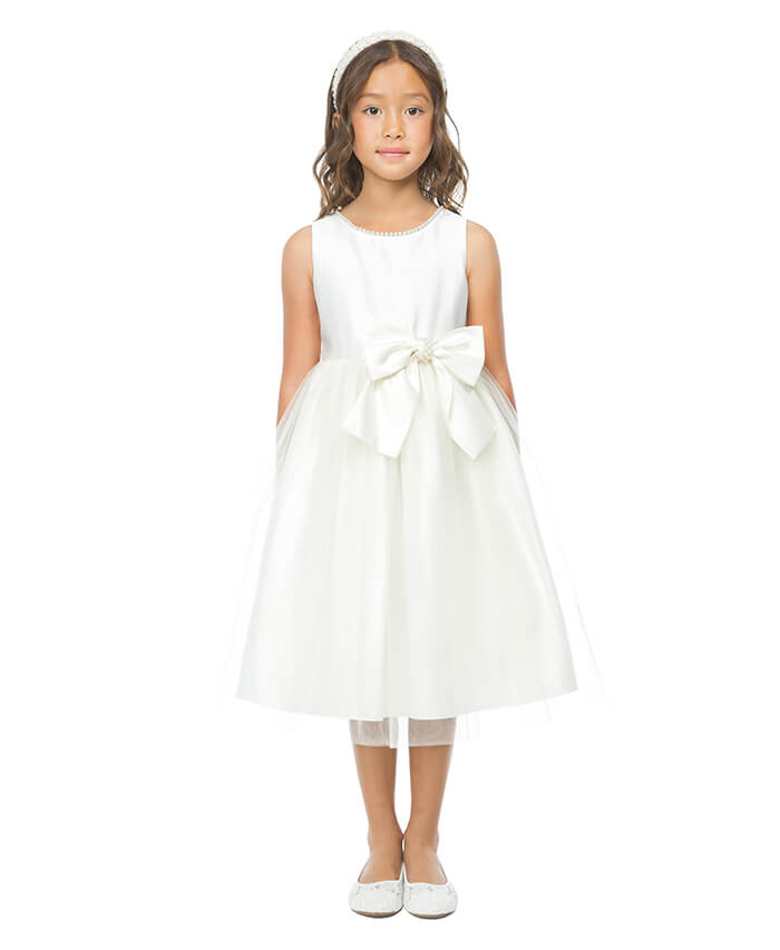 little girl wearing a dress