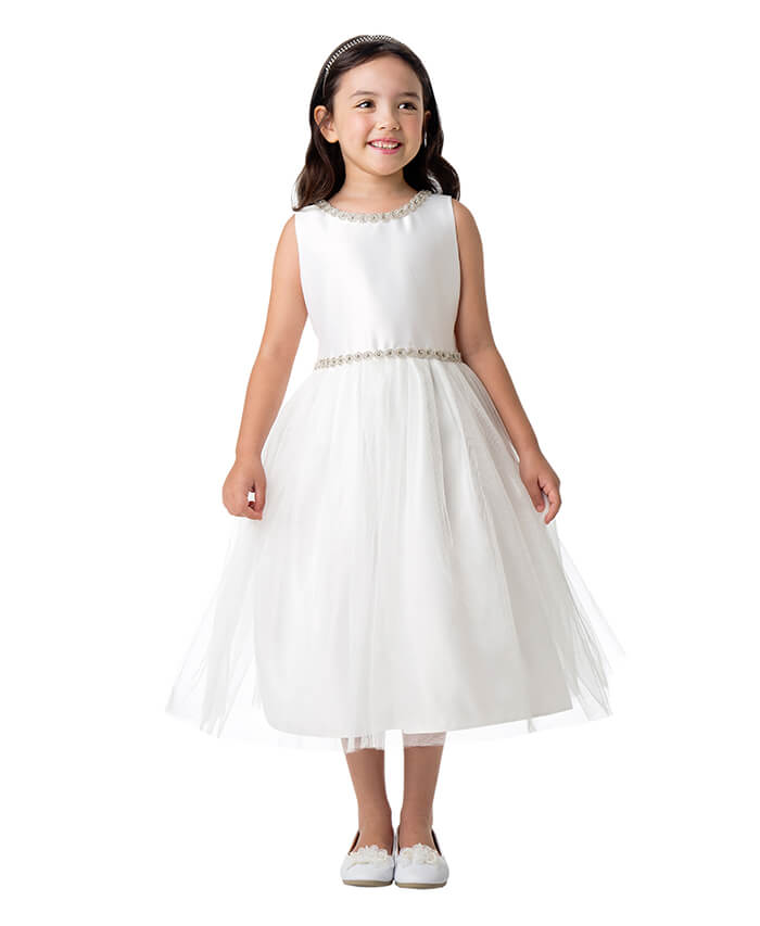 little girl wearing a dress