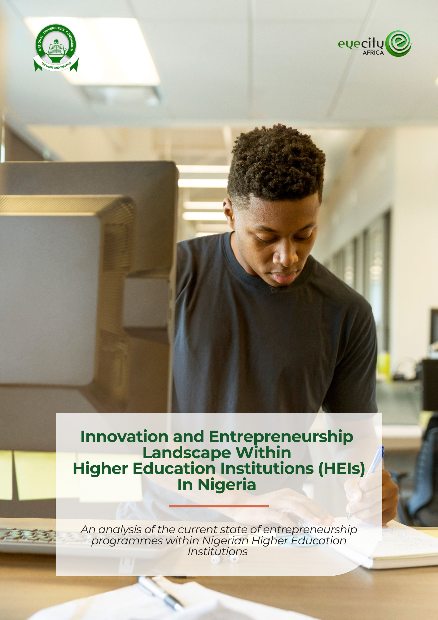 Cover of the report, Innovation and Entrepreneurship Landscape Within Higher Education Institutions in Nigeria