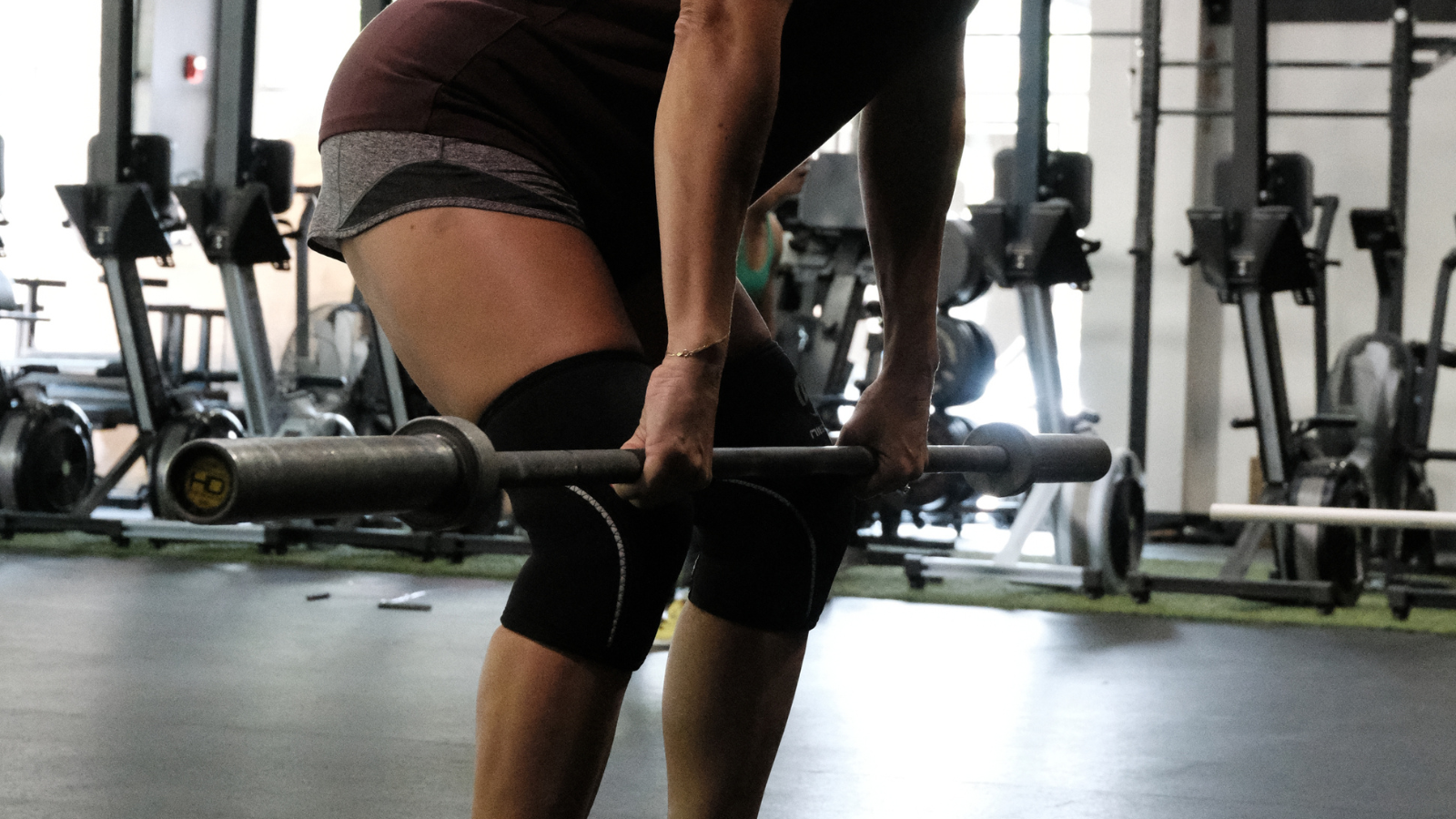 Barbell in gym
