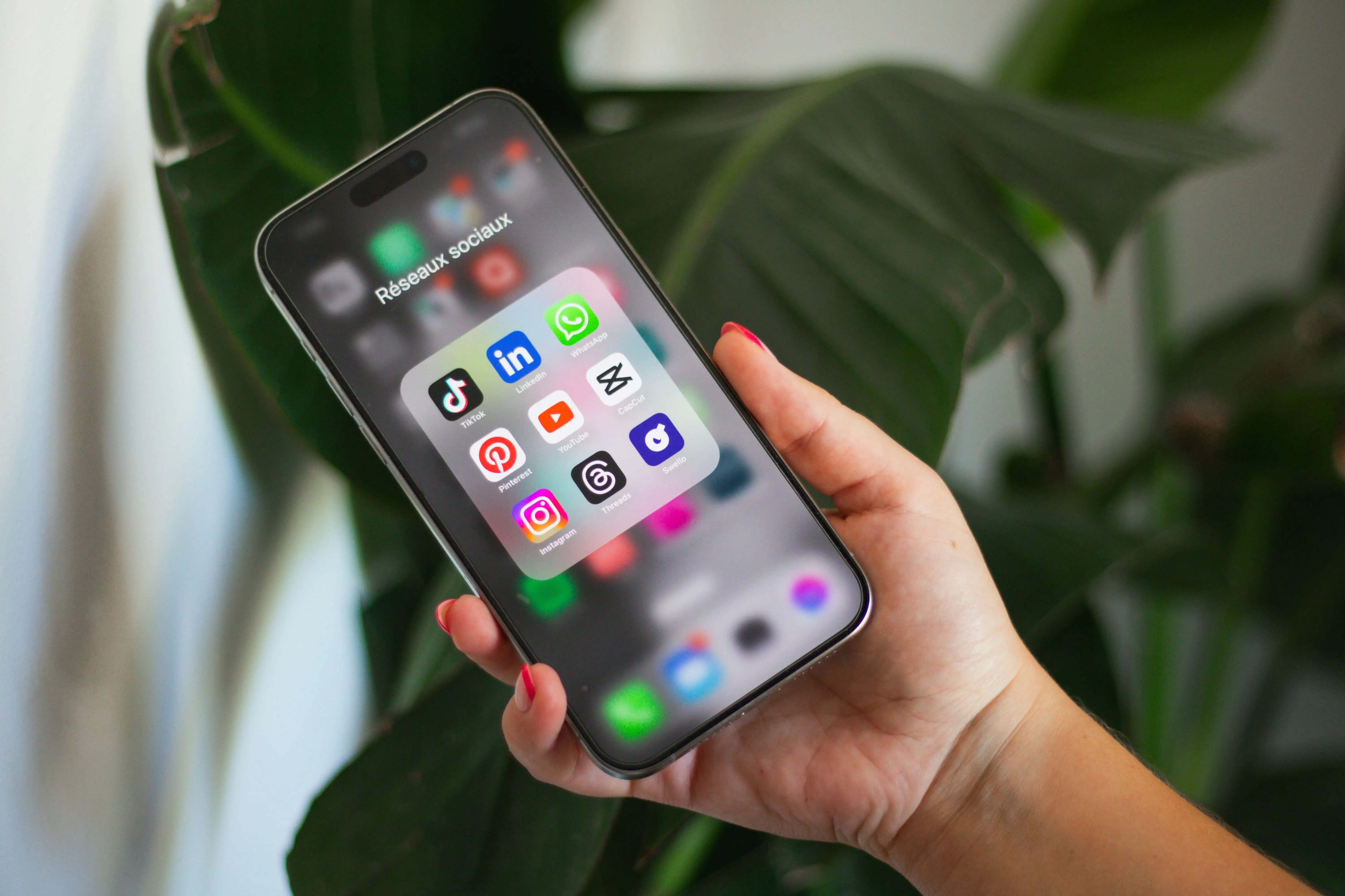 Iphone screen with social media apps
