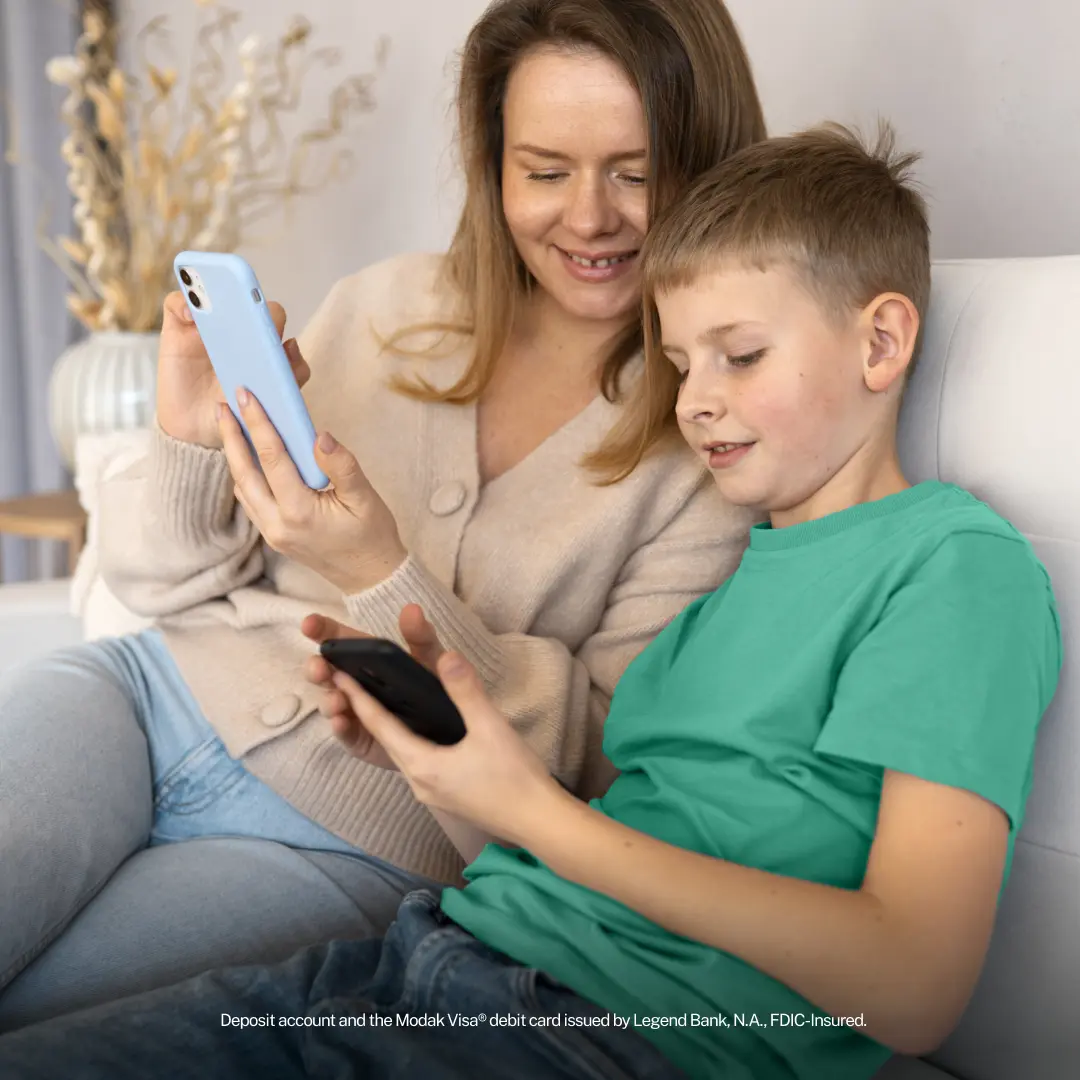 Mom and son spend time together