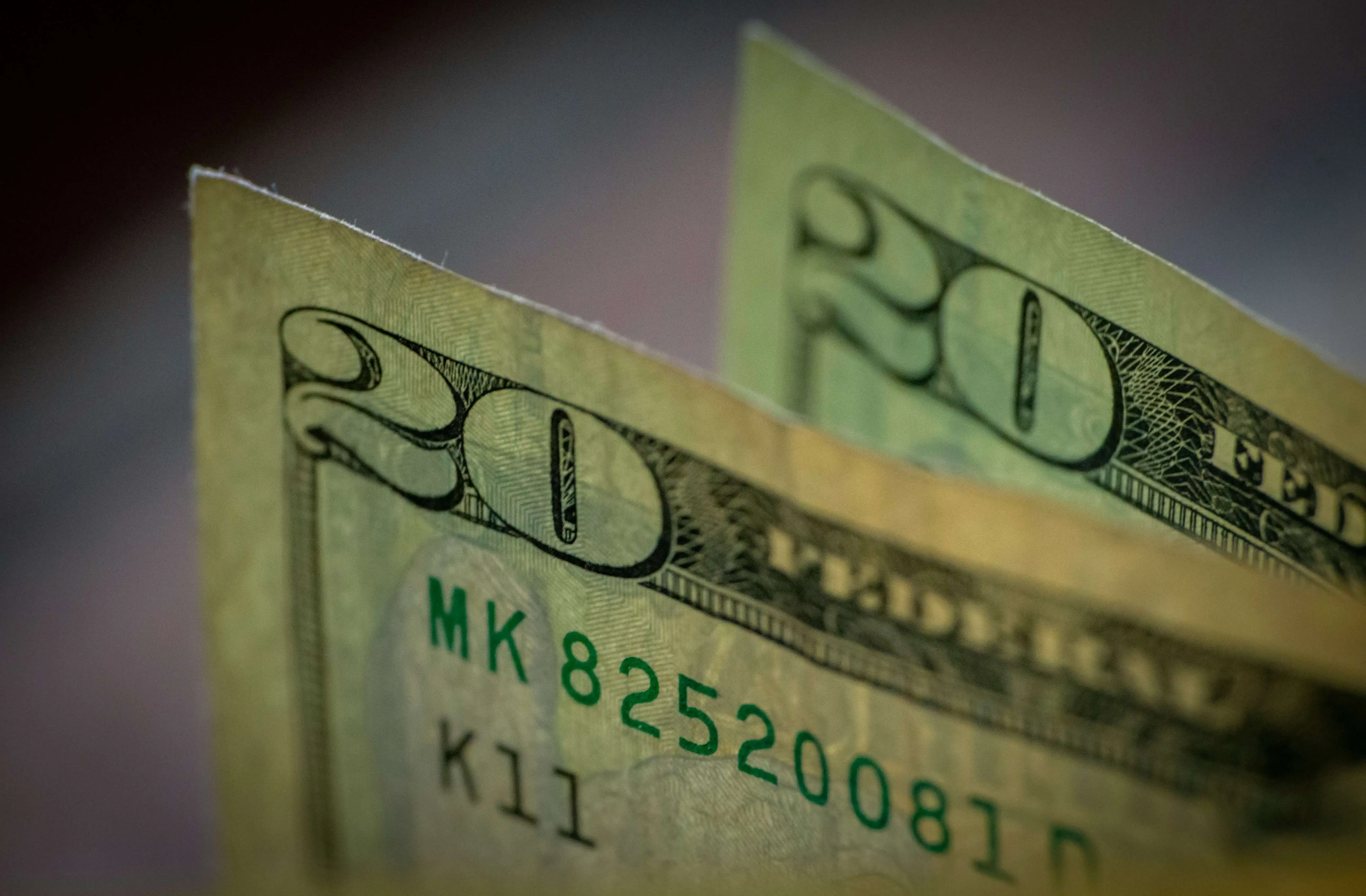 20 dollar bill close up