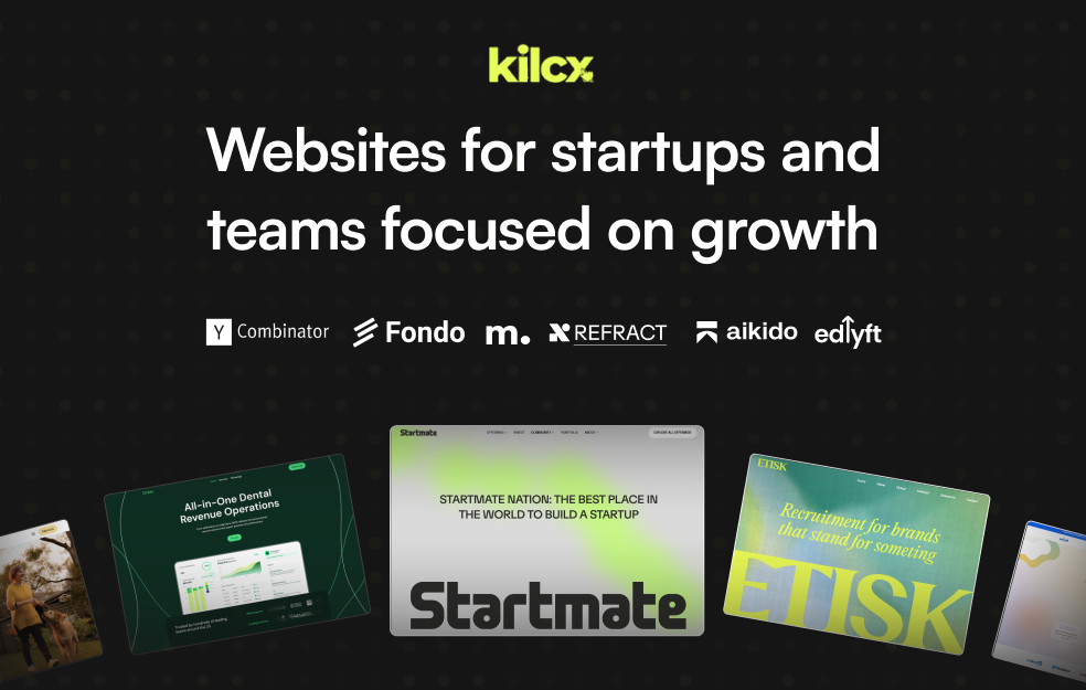 Kilcx | Web design agency for Startups and Enterprise Teams | Official Webflow Partner cover image