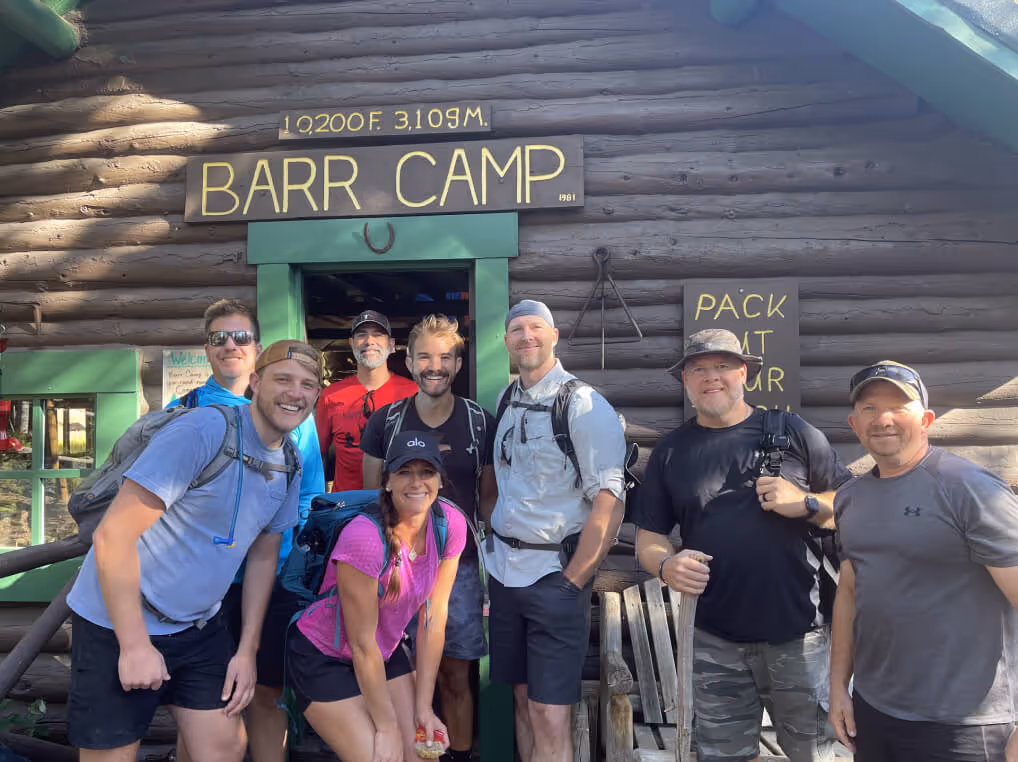 A group of people on a hike