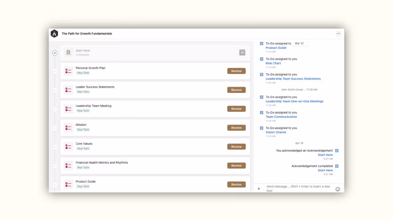 Dashboard of Path for Growth Fundamentals