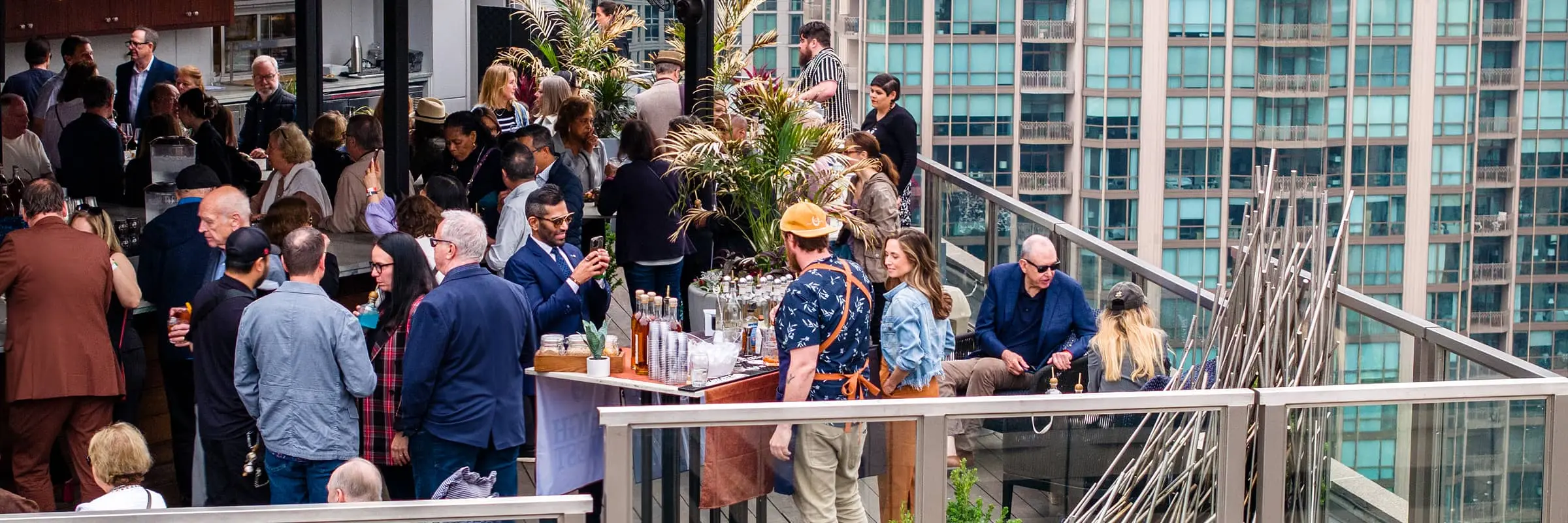 A rooftop event at The 101 Chicago