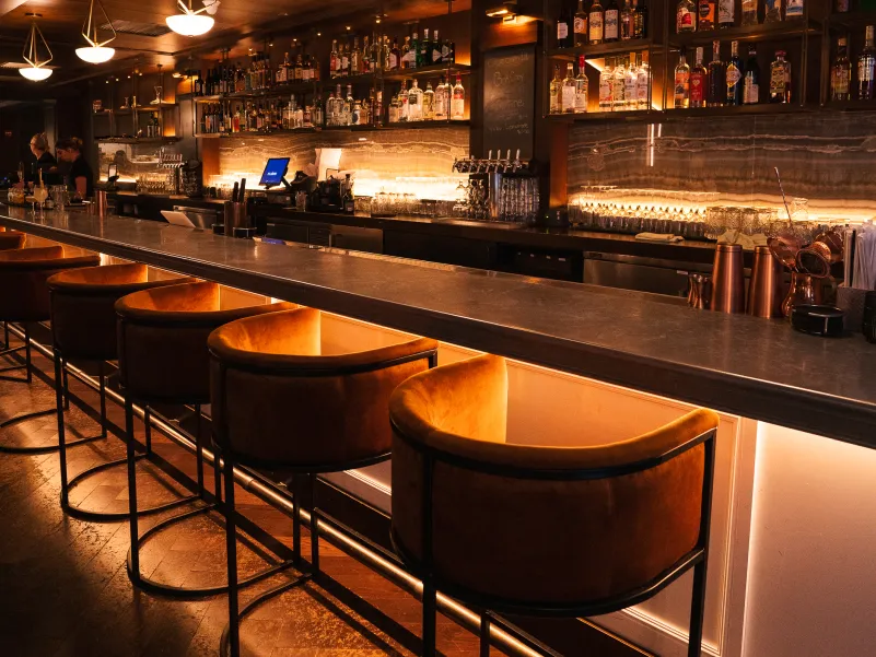 The bar at La Bella restaurant