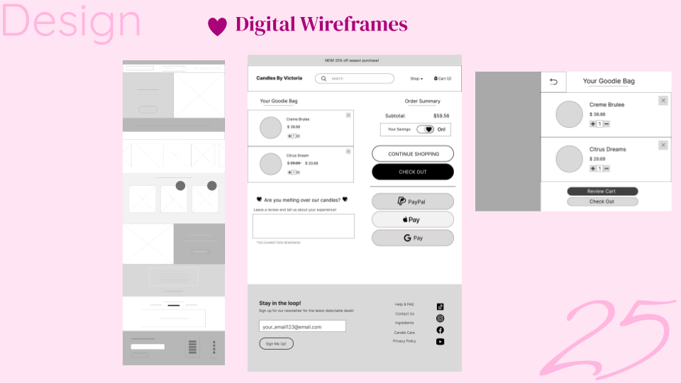 case study wireframes for web. 