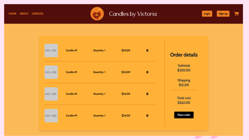 Image of the first redesign of the cart and check out page. 