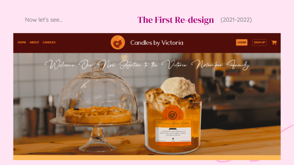 Image of the first redesign on the home page. 