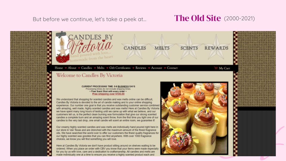 Image of the old home page.