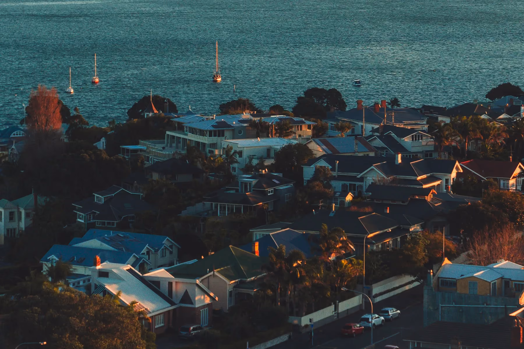 An aerial view of a city.