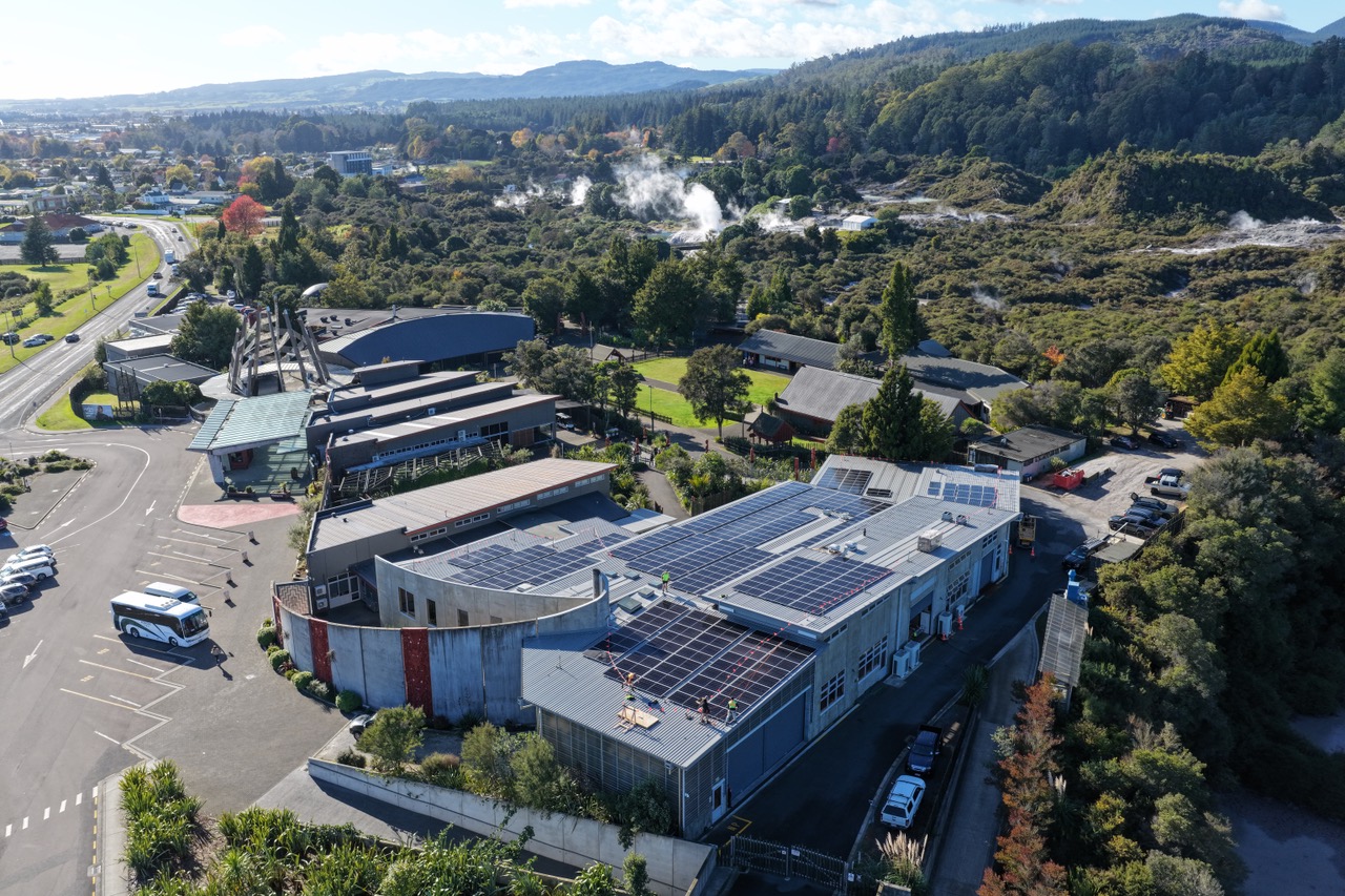 ZEN Energy solar array in Te Puia, Rotorua